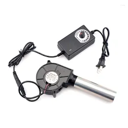 Tools 12V BBQ Fan Small Portable Air Blower With Collecting Port Power Supply Speed Controller Cooking US Plug