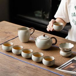 Teaware Sets Gaiwan Office Tea Set Advanced Modern Porcelain Afternoon Rotating Kungfu Porcelana Chinesa Household Goods