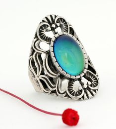 New Style Vintage Colour Change Ring Fine Emotion Feeling Silver Plated Mood Stone Rings4283438