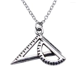 Pendant Necklaces 1pcs Triangle Ruler Choker Necklace Charms For Jewellery Making Supplies Chain Length 40 5cm