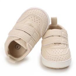 Meckior Fashionable Unisex Baby Shoes PU Leathers Newborn Toddler Breathable Anti-slip Soft Rubber Bottom Baby Boy Sneakers