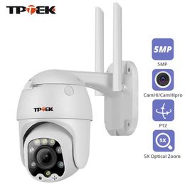 IP Cameras Wifi PTZ IP Camera 5MP 5X Optical Zoom Wi-Fi Security Outdoor CCTV Surveillance Speed Dome Video Camara Colour Night Camhi Cam 240413