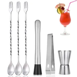 Bath Mats Stainless Steel Muddler For Drinks Cocktail Professional Home Bar Tool Set Mixing Spoon Ice Grip Making Mojitos Margari