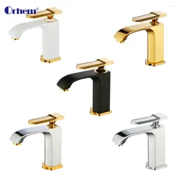 Bathroom Sink Faucets High Quality Gold Plate Copper Brass Chrome Waterfall Basin Faucet Single Handle Mixer Tap Cold Water