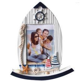 Frames 5 Inch Mediterranean Style Frame Ship Shape Decorative Picture Personality Swinging Bamboo Child Kids