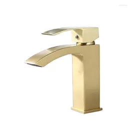 Bathroom Sink Faucets Luxury Brushed Gold Faucet Deck Mount All Brass Basin Tap Cold And Black