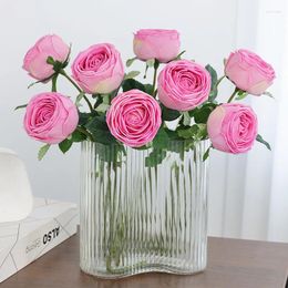 Decorative Flowers 5pcs/lot Artificial Bouquet For Home Decor Wedding Decoration Craft Vases Flower DIY Accessories LSAF028