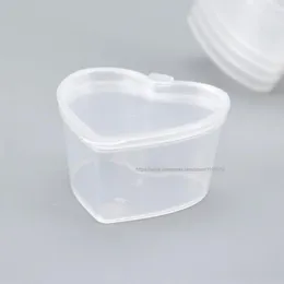 Storage Bottles 1000pcs 45ml PP Plastic Heart Square Shaped Seasoning Box Disposable Tasting Cup Salad Sauce Take-out Packaging