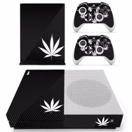 Stickers Green Leaf Weed Skin Sticker Decal For Microsoft Xbox One S Console and 2 Controllers For Xbox One S Skins Sticker Vinyl