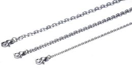 100pcs Lot Fashion Women039s Whole in Bulk Silver Stainless Steel Welding Strong Thin Rolo O Link Necklace Chain 2mm 3mm w7195709