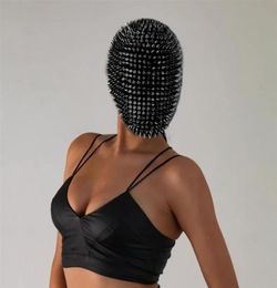 Studded Spikes Full Face Jewel Margiela Face Cover Halloween Cosplay Funny Mask Night Club Dance Mask Dj Dance Masks346Y5085348