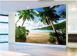 Painting Wallpaper For Living Room Bedroom Wall Decor Papel De Parede blue beach wallpaper 3d landscape wallpaper