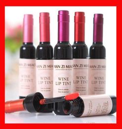 6 Colours Red Wine Bottle Lipstick Tattoo Stained Matte Lipstick Lip Gloss Easy to Wear Waterproof Nonstick Tint Liquid9290585