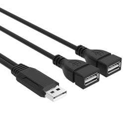 2024 High Quality USB One Female Two Male Data Charging Cable and 1 Minute 2 USB Data Cable 30cm for One-to-Two Charging Connexion Ensures