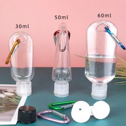 Rings 30pcs 30ml 50ml 60ml Travel Plastic Clear Flip Cap Keychain Bottles Leakproof Empty Squeeze Refillable Container for Liquid Gel