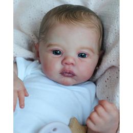 48cm Reborn Baby Doll Meadow Touch Soft As Picture Lifelike 3D Skin Venis Hand-drawn Hair Many Details with Earrings Doll Toys