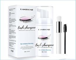 Makeup Remover 50Ml Professional Eyelash Eye Lashes Cleaner Pump Design Individual Extension Shampoo Remover With Brush Drop De Dhqym5358308