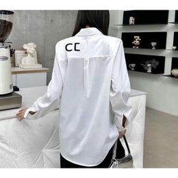 2024SS designer blouse women shirt fashion letter embroidery graphic long sleeves Shirt casual loose lapel button jacket top