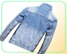 Mens Tracksuits Simple Design Men039s 2 Piece Set Spring Autumn Light Blue Long Sleeve Denim Jacket and Jeans Fashion Slim Soli5411068