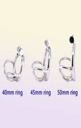 Stainless Steel Cage with Antioff Ring Small Locking Metal Penis Ring Arc Testicle Bondage Gear Devices1427845