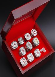 10PCS Ohio State Buckeyes National ship Ring Set solid Men Fan Brithday Gift Wholesale Drop Shipping1223988