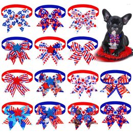 Dog Apparel 50/100pcs 4th Of July Decorations Bow Tie Fashion Small Cat Bowtie Dogs Grooming Accessories Pet Supplies