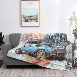 Blankets Beautiful Mini Mixed Media Artwork Soft Warm Light Thin Blanket Flowers