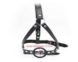 BDSM Bondage Sex Toys SM Slave Head Harness Gag Leather Open Mouth O Ring Apertural Plug Oral For Couples Adults Games Sexual Prod2269042