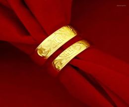 Wedding Rings 24K Gold Couple Dragon Phoenix For Women Men Lovers Engagement Jewellery Whole18206068