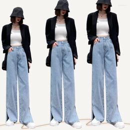 Women's Jeans Split High Waist For Women 2024 Spring And Autumn Fashion Wide Leg Pants Straight Trousers Pantalones Mujer Zm