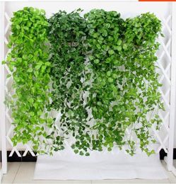 Hanging Vine Leaves Artificial Greenery Artificial Plants Leaves Garland Home Garden Wedding Decorations Wall Decor7908248