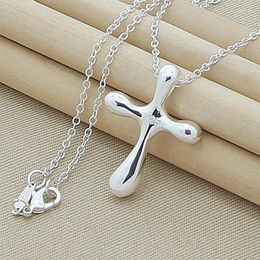 Pendants SAIYE 925 Sterling Silver Droplets Cross Pendant Necklace 18 Inches Chain For Woman Wedding Engagement Jewellery