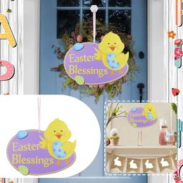 Decorative Figurines Easter Decoration Hanging Garden Party Chick Wall Letter Wooden Door Home Spring Eggs Large Paper