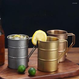 Mugs Retro Stainless Steel Beer Cup Tea Old Industrial Camping Restaurant Draft Cold Drink Beverage