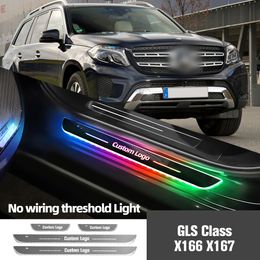 For Mercedes Benz GLS Class X166 X167 2015-2023 Car Door Sill Light Customised Logo LED Welcome Threshold Pedal Lamp Accessories
