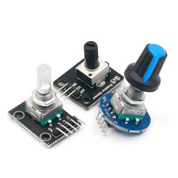 2024 360 Degrees Rotary Encoder Module Rotary Potentiometer Analog Knob Module for Arduino KY-040 RV09 Rotary Encoder EC11 Knob Cap for