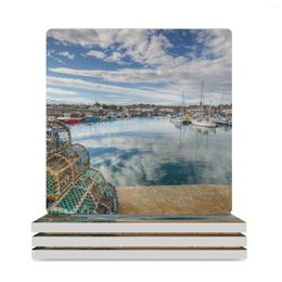 Table Mats Anstruther Harbour In Fife Scotland Ceramic Coasters (Square) Black Funny For Coffee Cups Tea Cup Holder