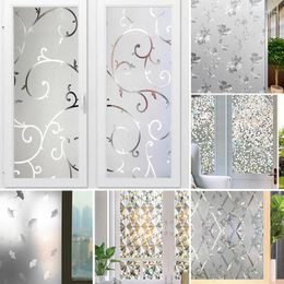 Window Stickers 1Roll 3D Decorative Glass Film Anti UV Bathroom Privacy Protective Sticker Stained Self-adhesive Home Decor