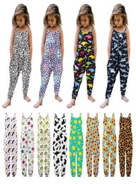 5pcs Baby girl floral romper jumpsuits skinny girls halter with offtheshoulder jumpsuit onepiece onesies rompers climbing suit 2418433