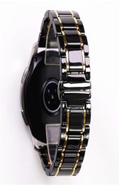 20mm 22mm Luxury Ceramic Steel Black Strap For Galaxy Watch4 S3 Amazfit Gts Watch Band Bracelet Wristband Belt 2206248724686