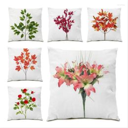 Pillow Decorative Pillows Plants Decoration Home Decor Polyester Linen Sofas For Living Room Pastoral Leaves Floral E0157