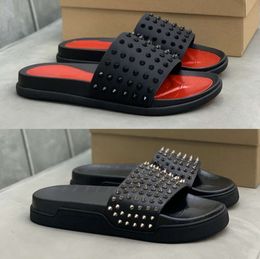 Mens Designer Slide Slipper Flat Spike Mule Platform Sandal Pool Studs Sliders Summer Beach House Flip Flops Rubber Sole All kinds of fashion