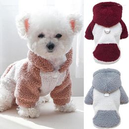 Dog Apparel Winter Hoodies With Traction Buckle Warm Plush Pet Coat For Small Dogs Pomeranian Schnauzer Puppy Clothes Ropa Para Perros