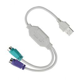 2024 1PC USB Male To PS/2 PS2 Female Converter Cable Cord Converter Adapter Keyboard for USB to PS2 Converter