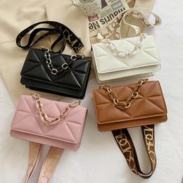 Shoulder Bags Small Square Bag Retro Brand Handbags Letter Woven Chain Crossbody High Quality Soft Leather Hobos Women's