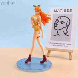 Anime Manga 17cm Anime One Piece Figure Nami Action Figures Sexy Girl Waifu Model PVC Collectibles Toys Ornament Room Decor Gifts 240413