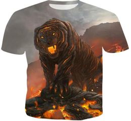2019 men039s large size summer new 3D digital printing casual Tshirt2410331