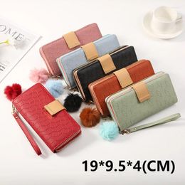 Storage Bags Women's Long Purse Korean Version Of Three Fold Buckle Money Clip Large Capacity Multi-card Zipper Hand