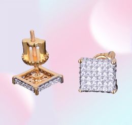 Earrings Jewelry Fashion Women Mens Earrings Hip Hop Diamond Stud Earings Iced Out Bling CZ Rock Punk Round Wedding Gift268N6867325