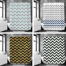 Shower Curtains Waterproof Geometric Stripes Bathroom With Hooks 3d Printing Decoration Large Size 240X180 Bath Screen